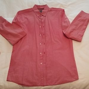 H&M RED PLAID BUTTON SHIRT SIZE L 16.5